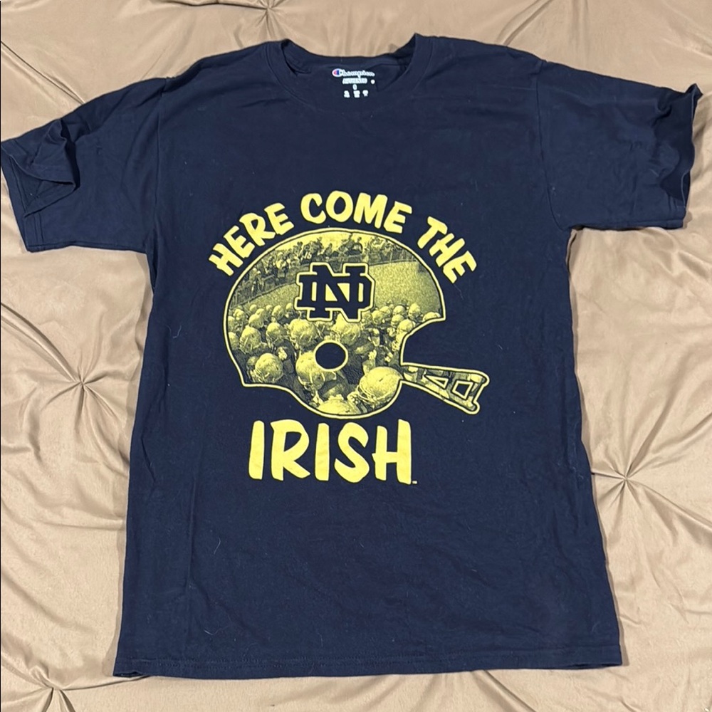 Champion Navy Blue Notre Dame Helmet Tee
